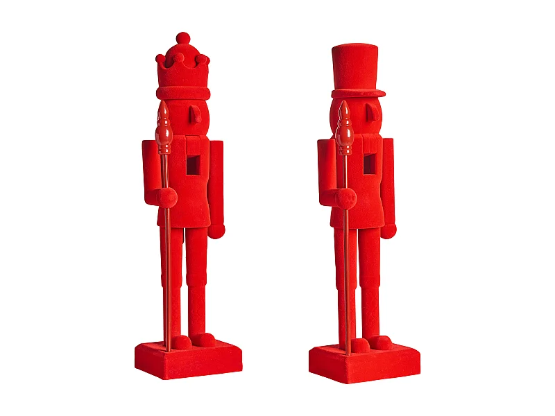 Lot de 2 figurines FLATEY Casse-noisette 40 cm Rouge