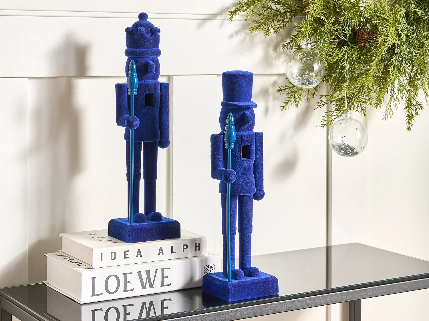 Lot de 2 figurines FLATEY Casse-noisette 40 cm Bleu