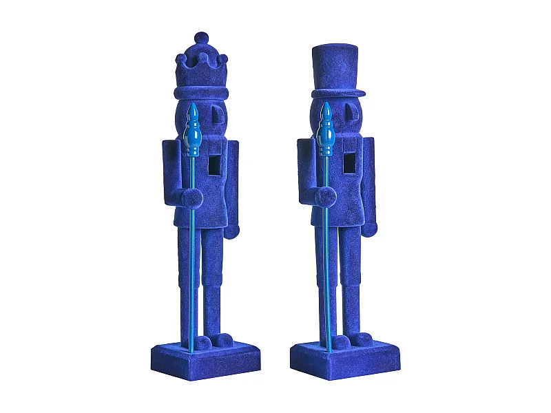 Lot de 2 figurines FLATEY Casse-noisette 40 cm Bleu