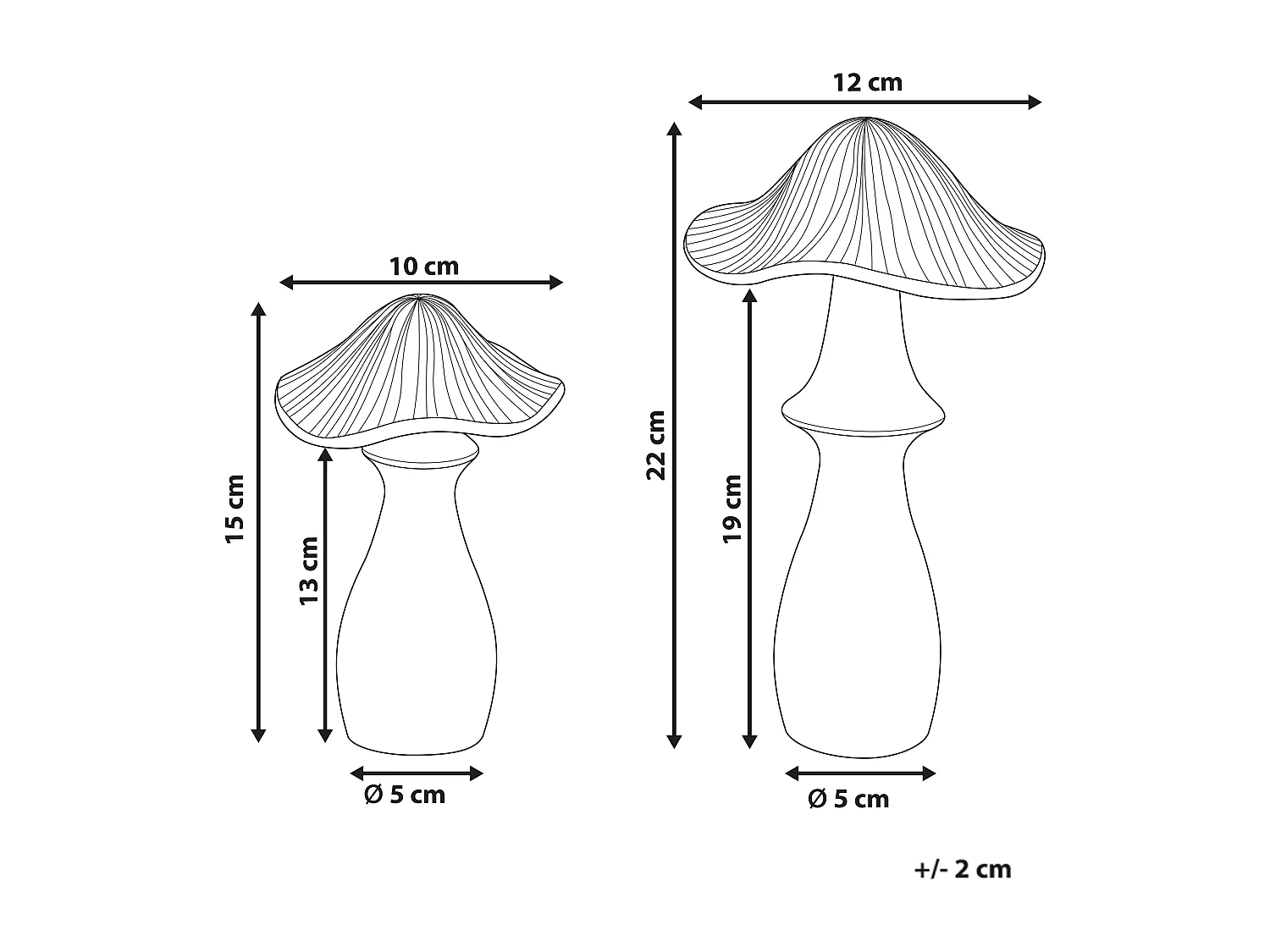 Lot de 2 figurines Champignon DUBLJANI Noir/doré