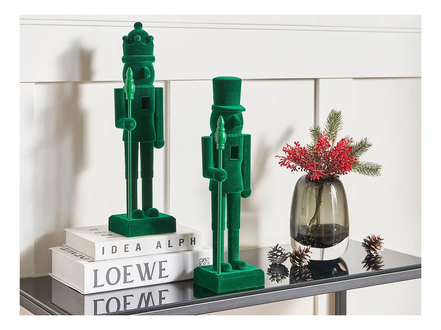 Lot de 2 figurines FLATEY Casse-noisette 40 cm Vert