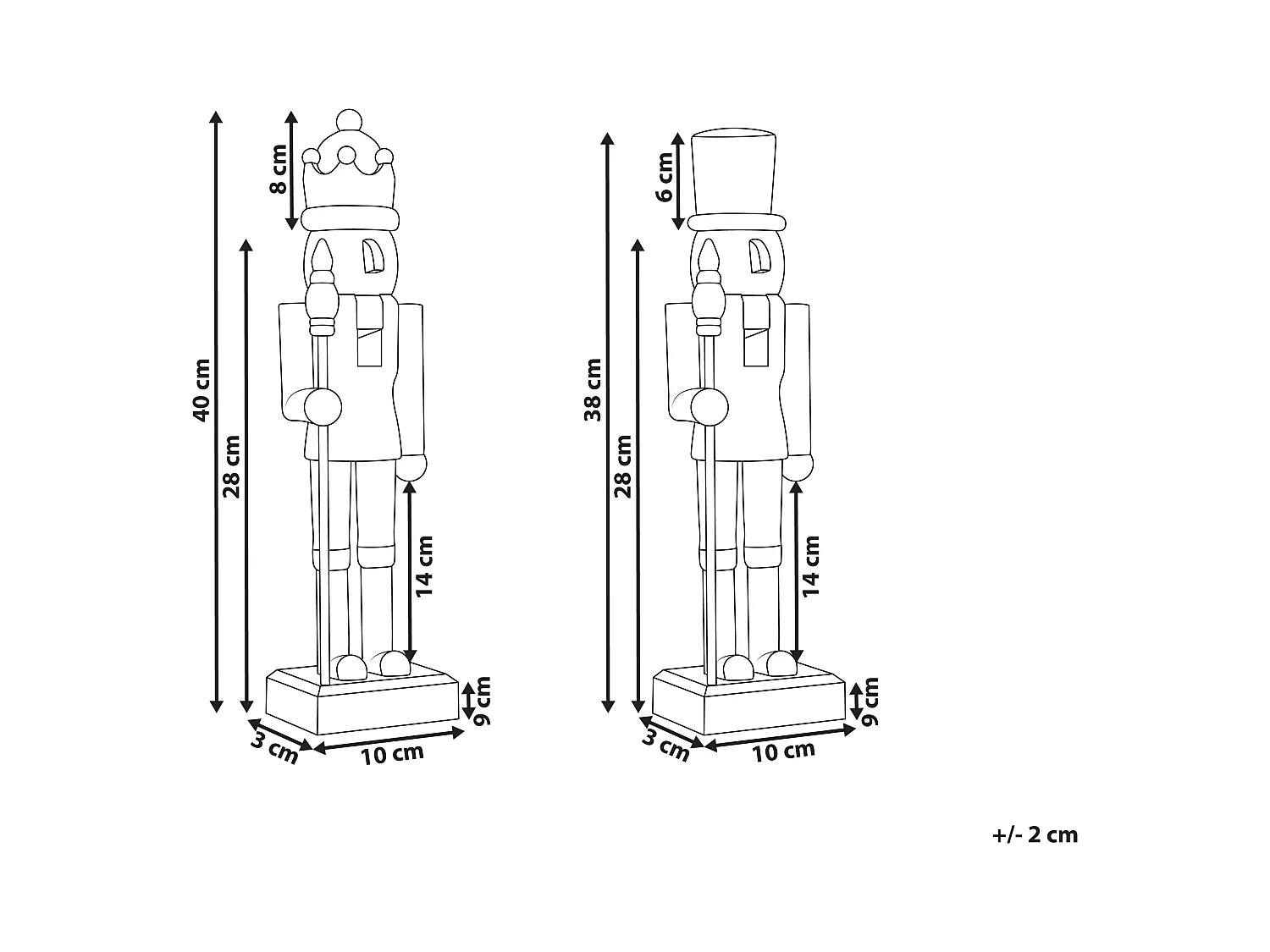 Lot de 2 figurines FLATEY Casse-noisette 40 cm Vert