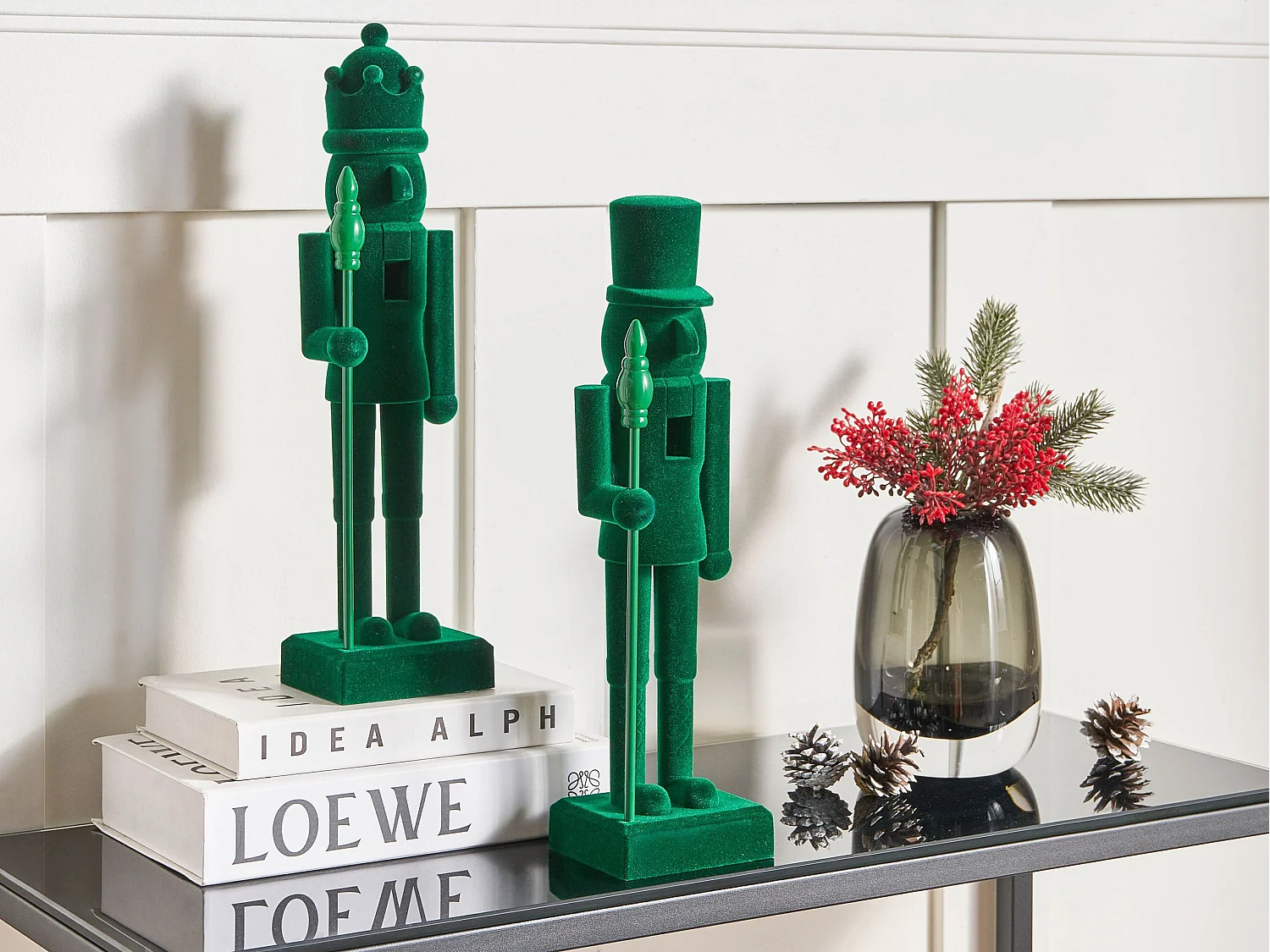 Lot de 2 figurines FLATEY Casse-noisette 40 cm Vert