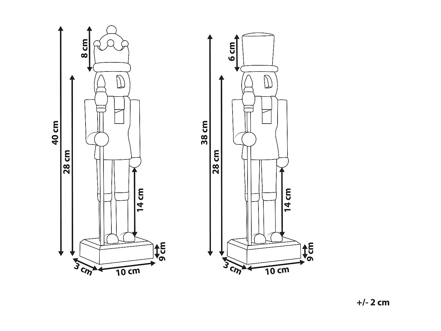 Lot de 2 figurines FLATEY Casse-noisette 40 cm Vert