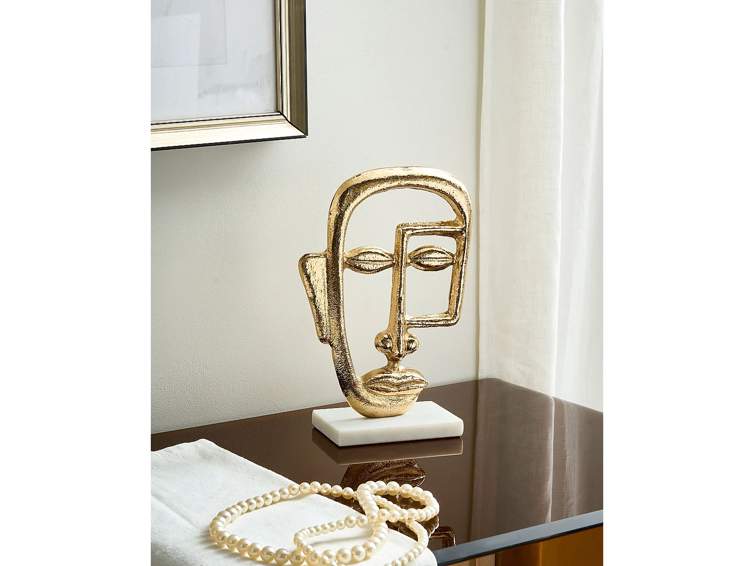 Accessoire Décoratif Visage MOSKO Métal Doré