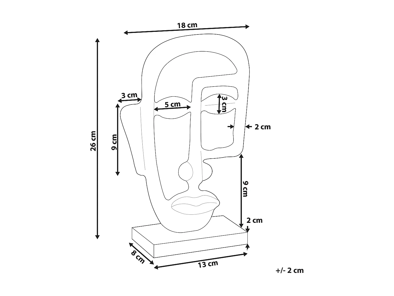 Accessoire Décoratif Visage MOSKO Métal Doré