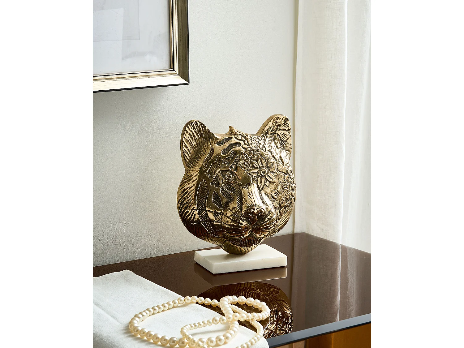 Accessoire Décoratif Tigre BROVA Métal Doré