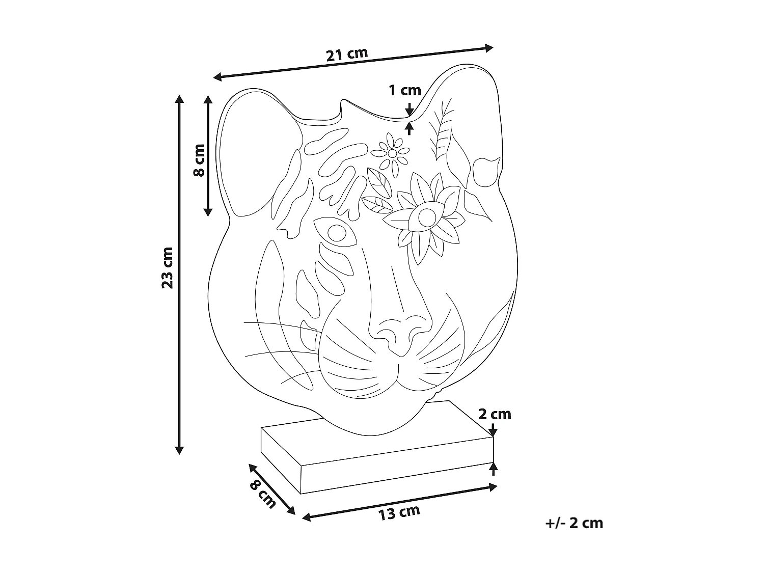 Accessoire Décoratif Tigre BROVA Métal Doré