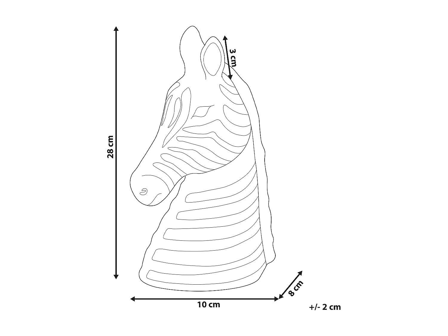 Accessoire Décoratif Zèbre ZAGORA Métal Noir/argenté
