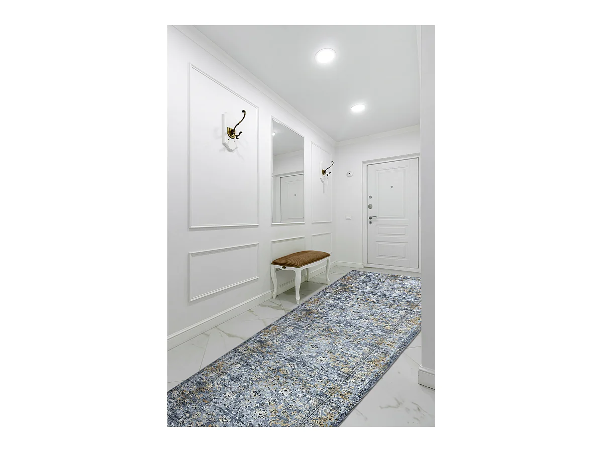 Läufer Antirutsch LOTUS NOMAD 29671 Ornament grau ZUM WASCHEN 120x170 cm