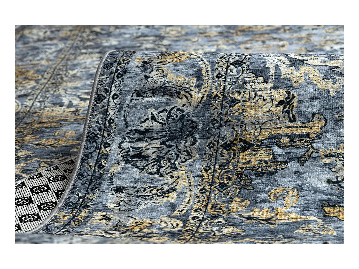 Läufer Antirutsch LOTUS NOMAD 29671 Ornament grau ZUM WASCHEN 120x340 cm