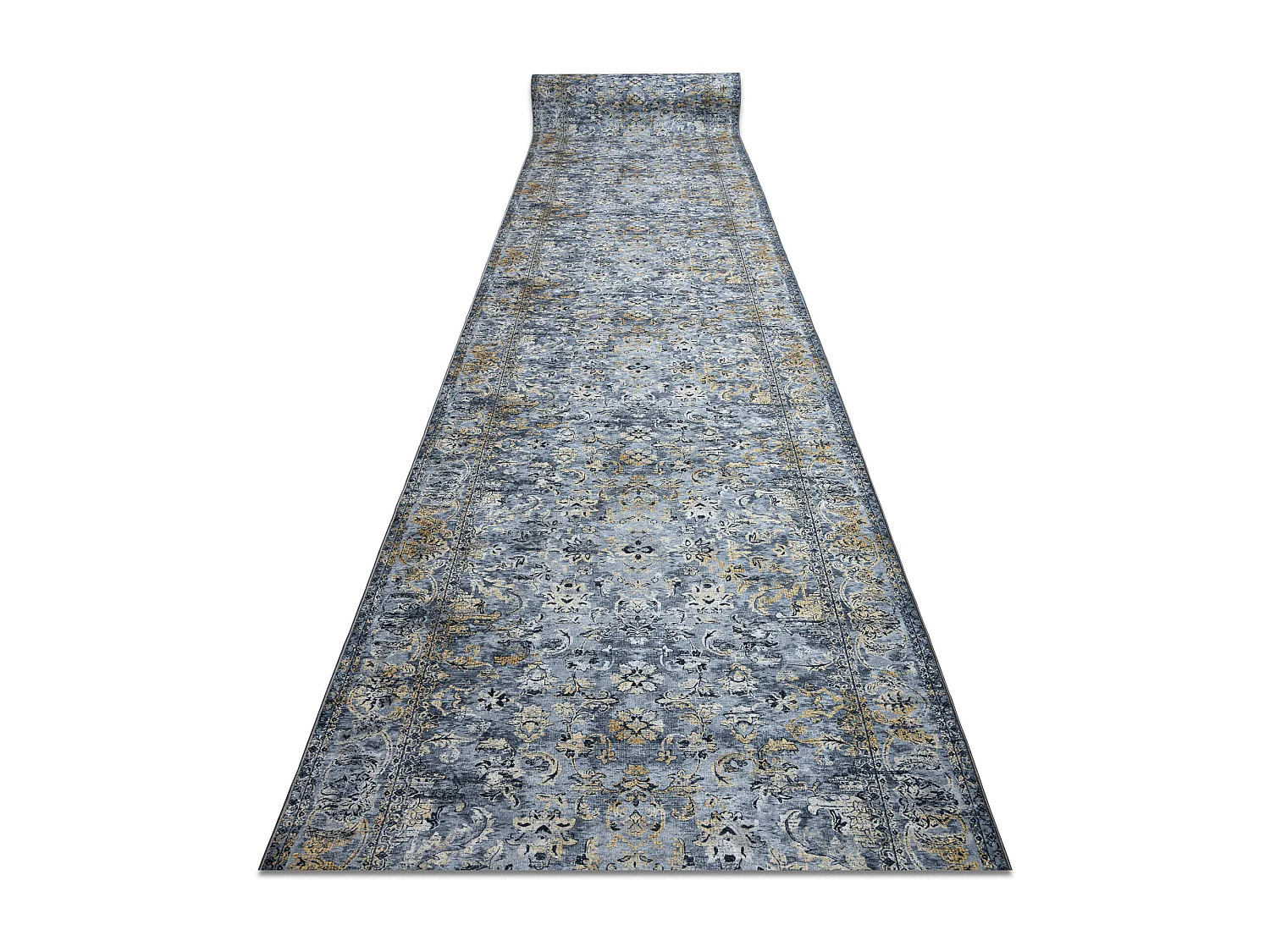 TAPIS DE COULOIR antidérapant LOTUS NOMAD 29671 Ornement gris lavable 120x780 cm