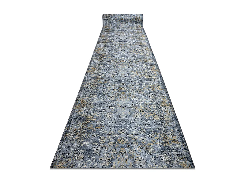 Läufer Antirutsch LOTUS NOMAD 29671 Ornament grau ZUM WASCHEN 120x900 cm