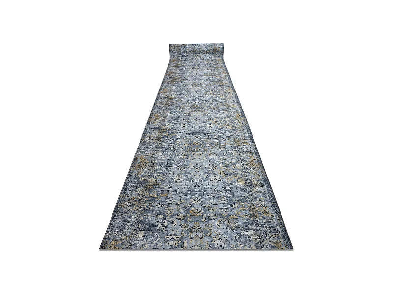 TAPIS DE COULOIR antidérapant LOTUS NOMAD 29671 Ornement gris lavable 100x790 cm