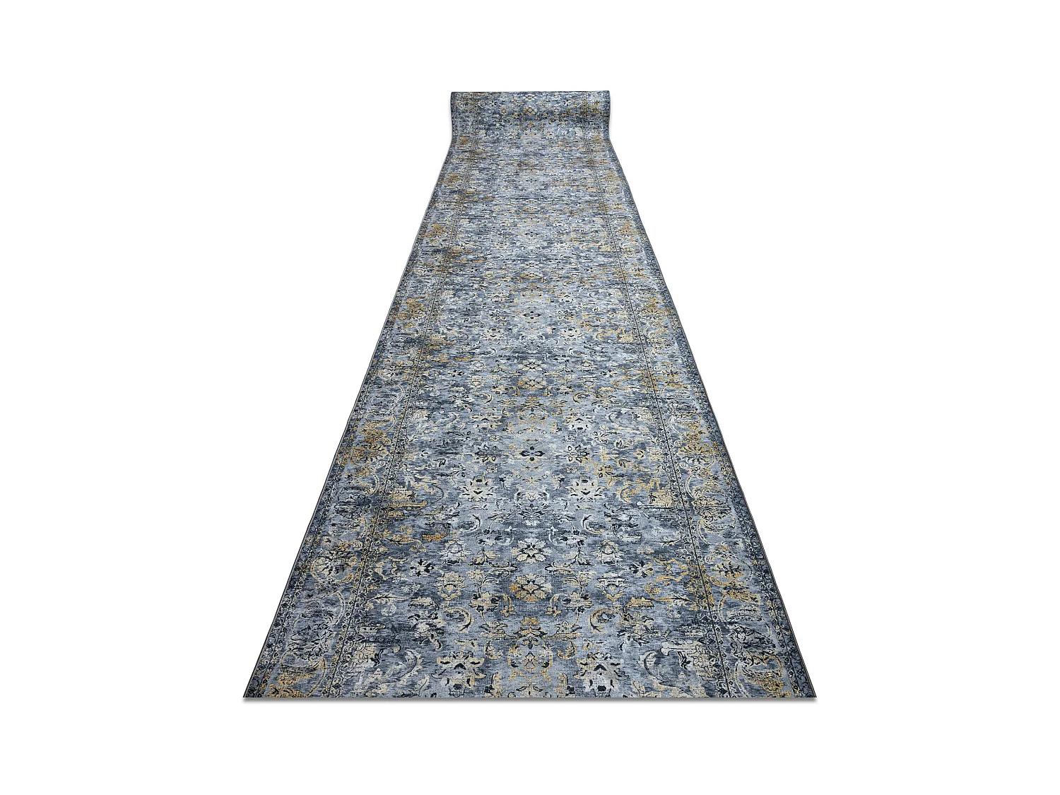 TAPIS DE COULOIR antidérapant LOTUS NOMAD 29671 Ornement gris lavable 80x120 cm