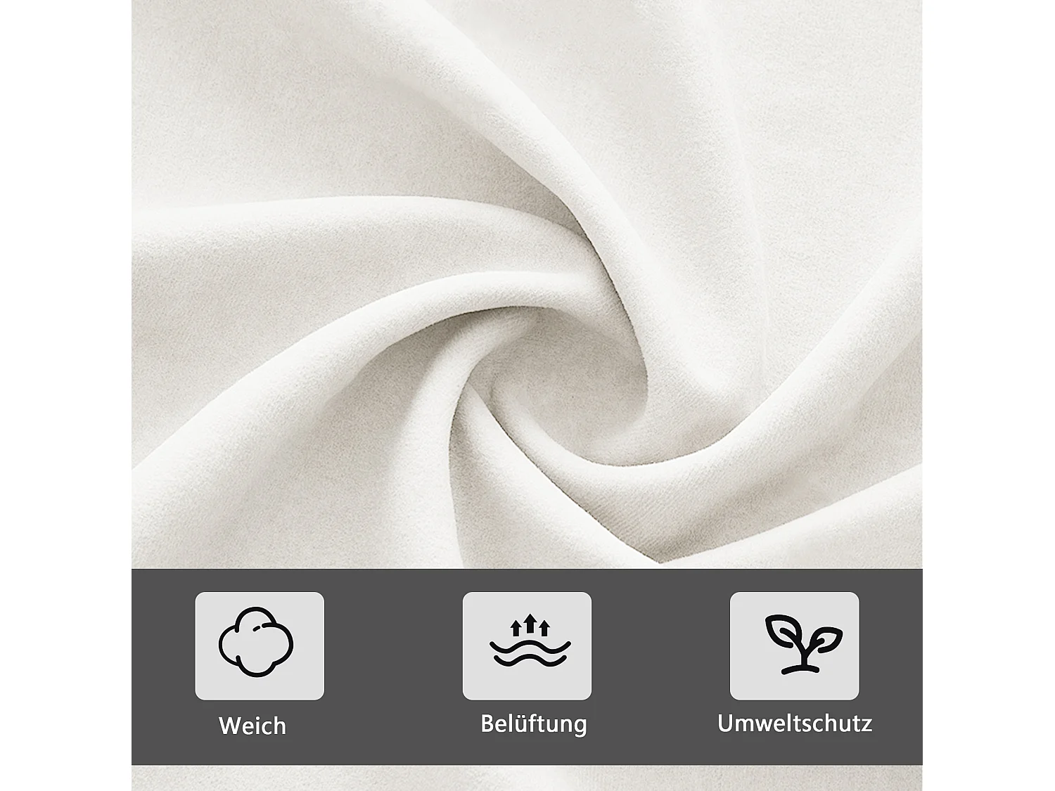 Letto 160x200 con base LED, letto matrimoniale con rete a doghe e box letto, velluto, bianco