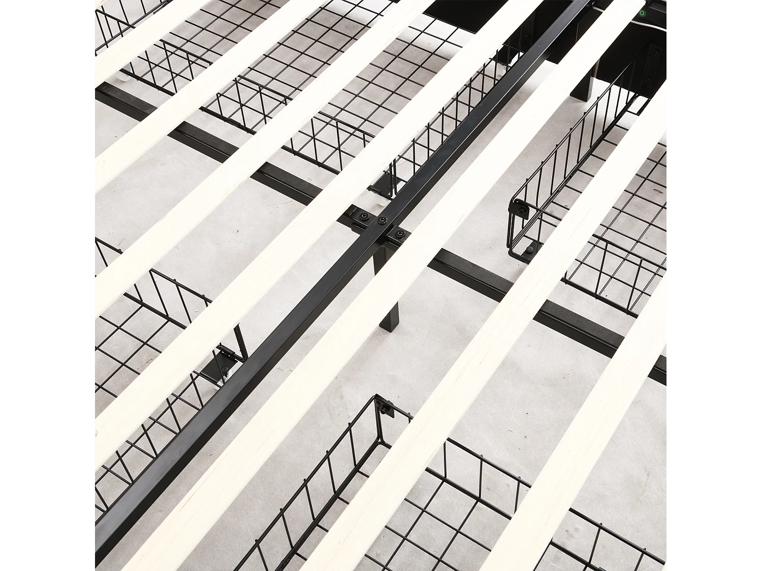 Cama de 140x200 cm con almacenaje, LED y USB, tapizada con 4 cajones, cama doble, gris