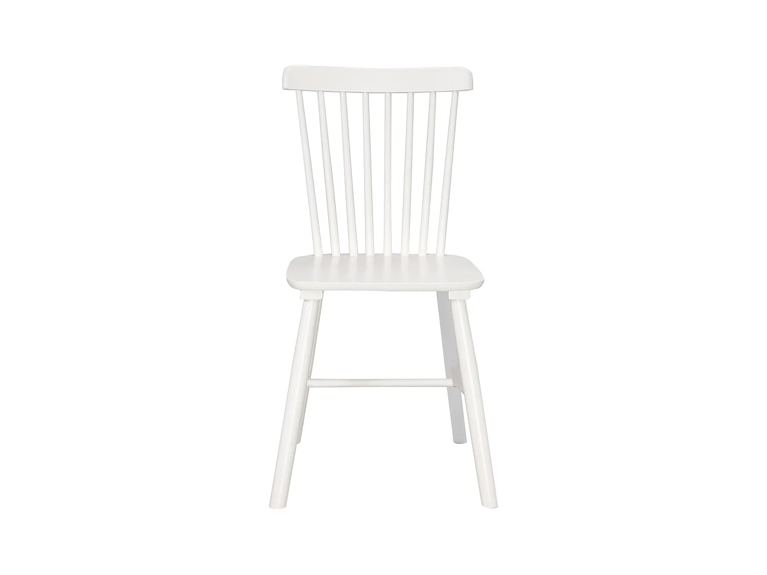 Lot de 2 chaises bistrot en bois massif MONA, Style rétro à barreaux (Blanc)