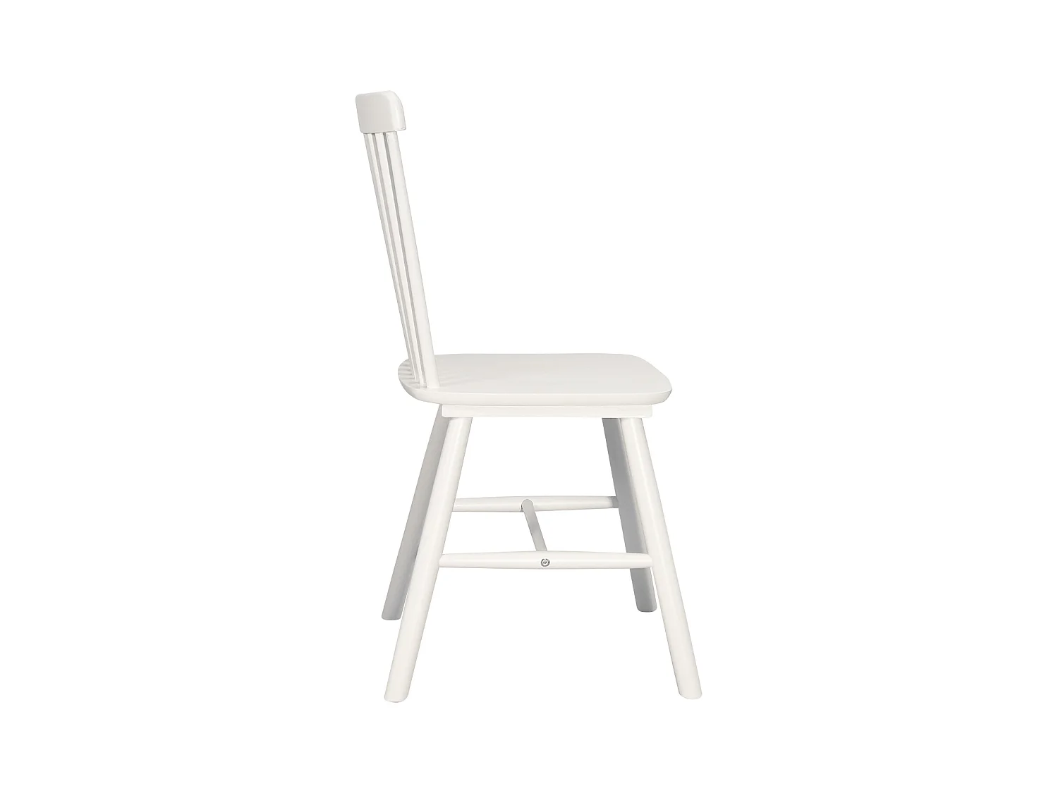Lot de 2 chaises bistrot en bois massif MONA, Style rétro à barreaux (Blanc)