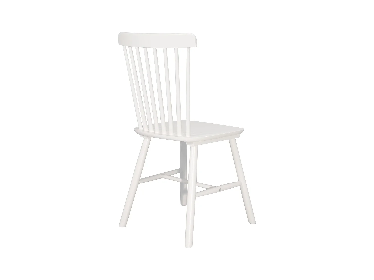 Lot de 2 chaises bistrot en bois massif MONA, Style rétro à barreaux (Blanc)