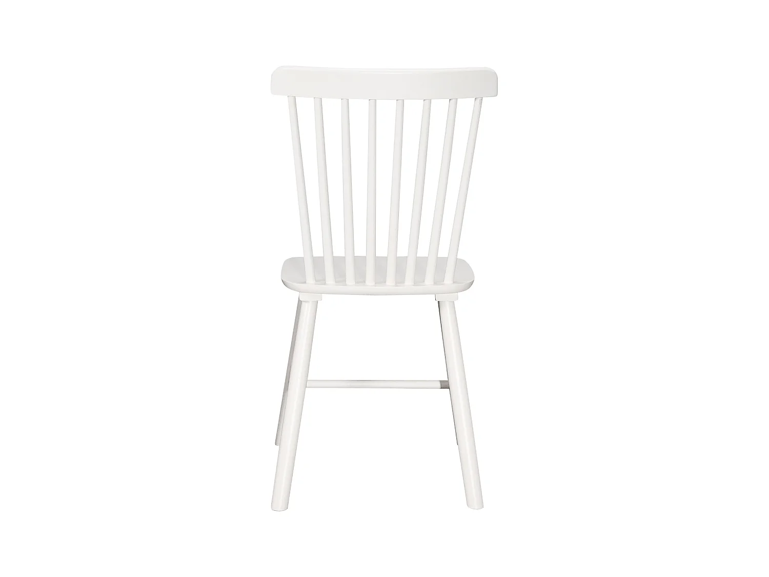 Lot de 2 chaises bistrot en bois massif MONA, Style rétro à barreaux (Blanc)
