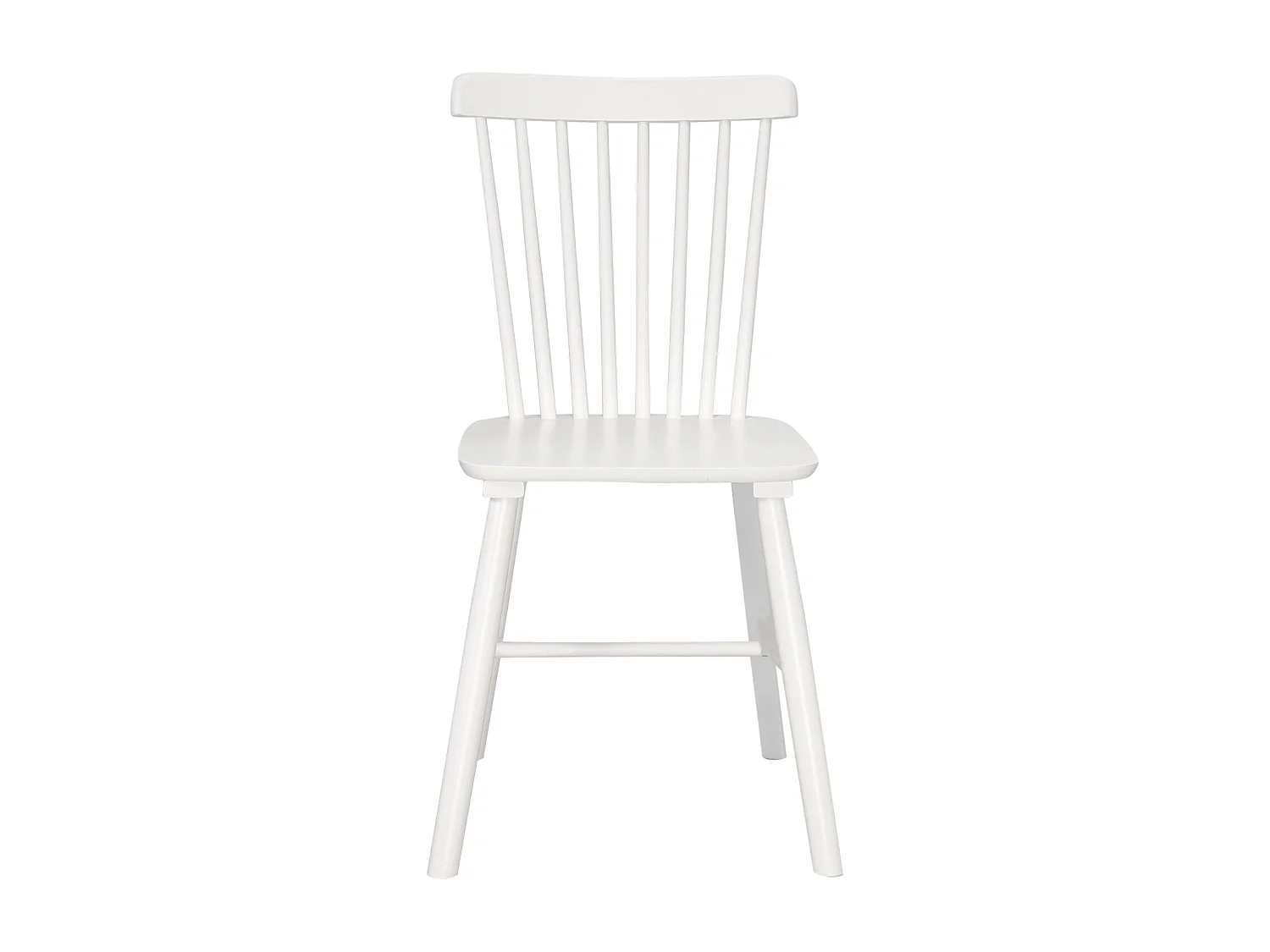 Lot de 2 chaises bistrot en bois massif MONA, Style rétro à barreaux (Blanc)