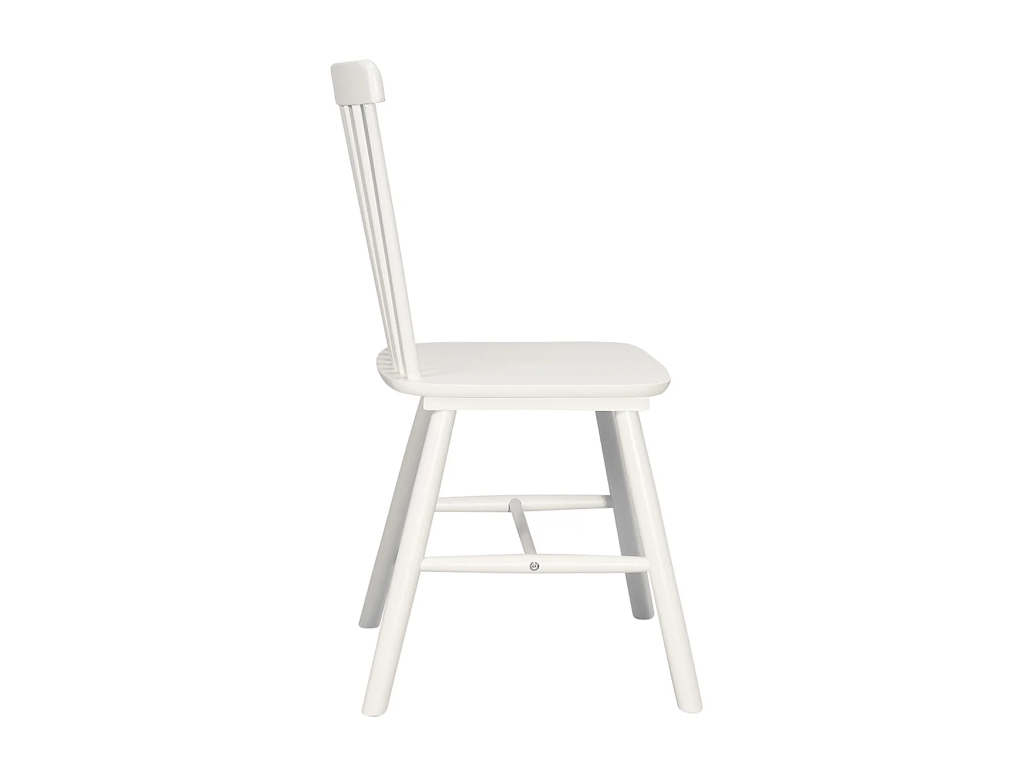 Lot de 2 chaises bistrot en bois massif MONA, Style rétro à barreaux (Blanc)