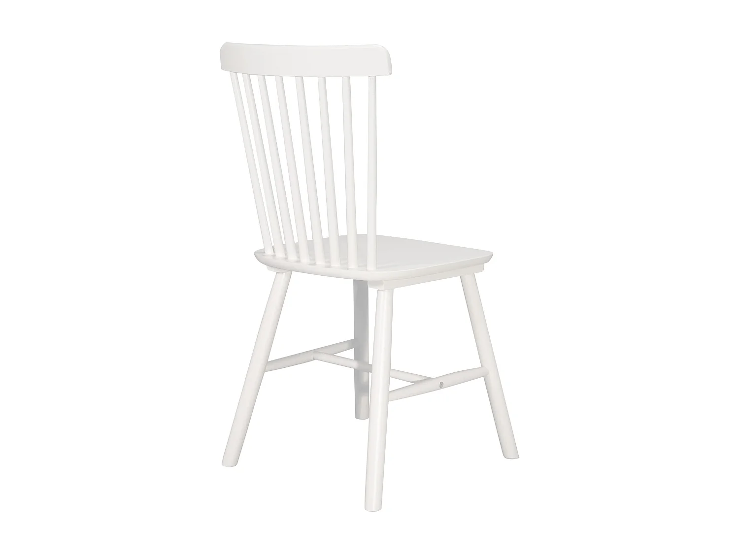 Lot de 2 chaises bistrot en bois massif MONA, Style rétro à barreaux (Blanc)