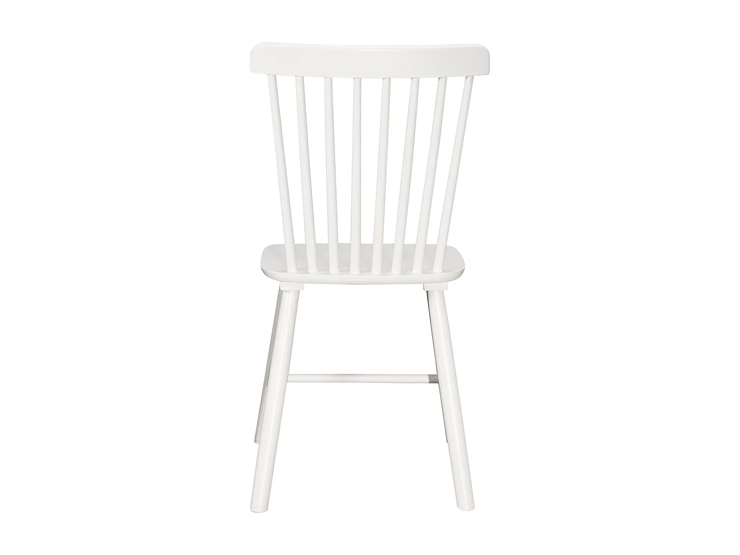 Lot de 2 chaises bistrot en bois massif MONA, Style rétro à barreaux (Blanc)