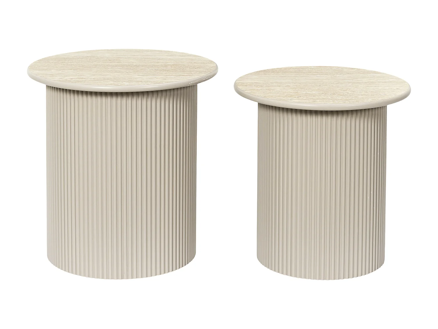 Table Gigogne X2 Terra Nova Blanc, Beige