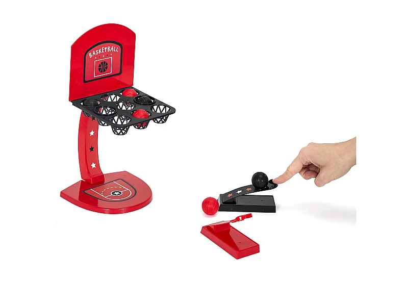 Jeu De Basket De Bureau Avec Lanceurs Rouge, Noir