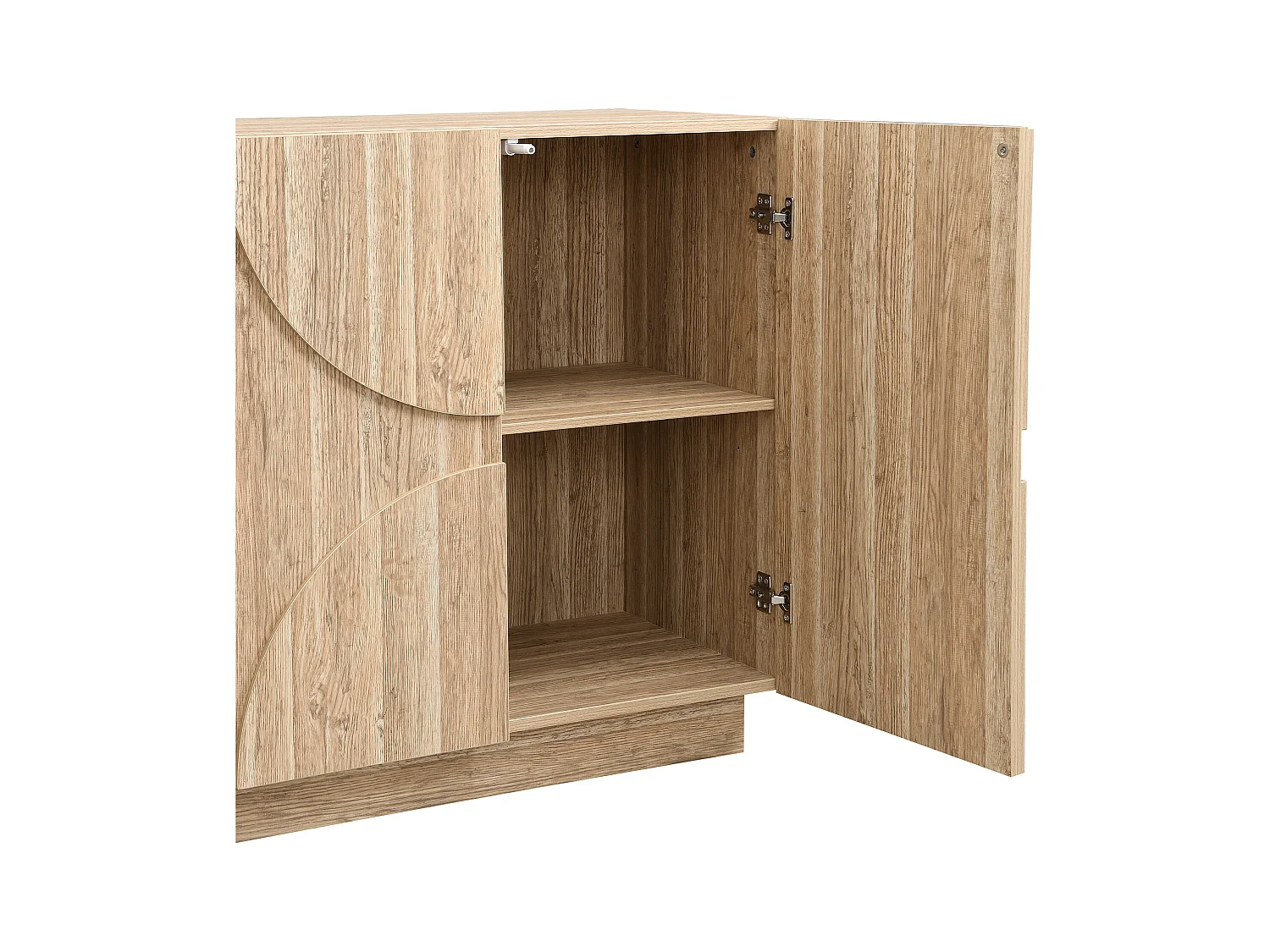 Buffet 160x40x80cm - com 4 portas - com prateleiras - aspecto madeira - Painéis de partículas - Natural