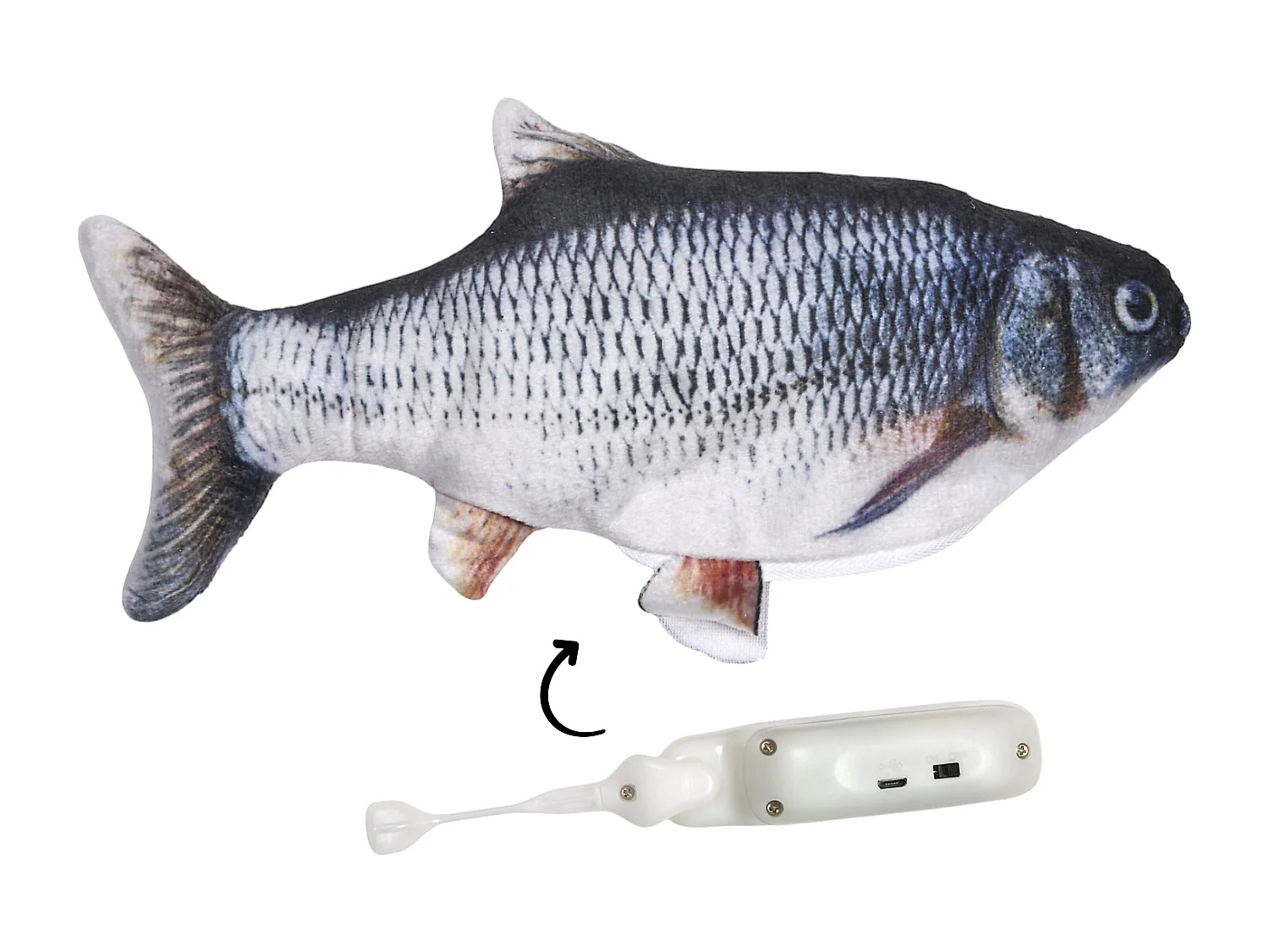Jeu Interactif - THE CONCEPT FACTORY - Poisson Vibrant - Rechargeable - Gris