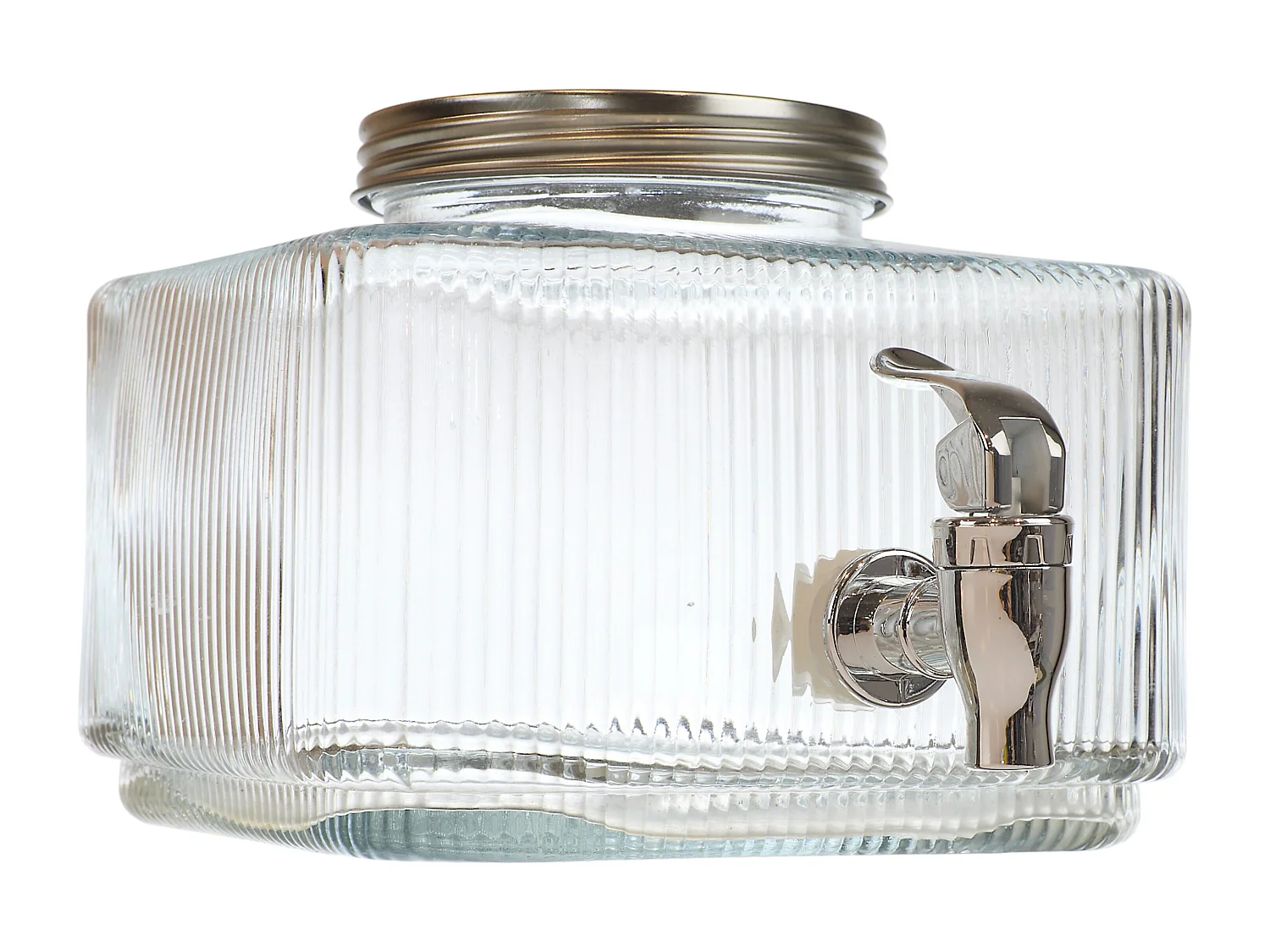 Fontaine Striée Carre 3l Verre Transparent