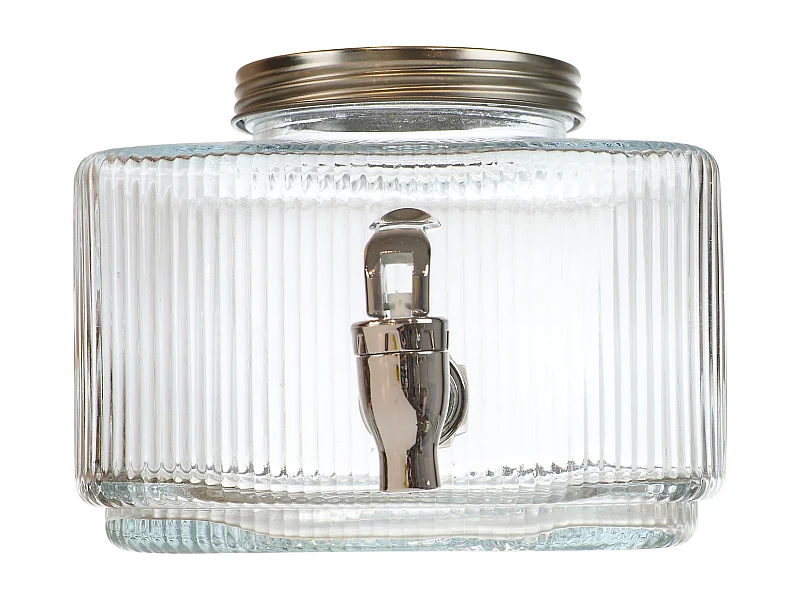 Fontaine Striée Carre 3l Verre Transparent