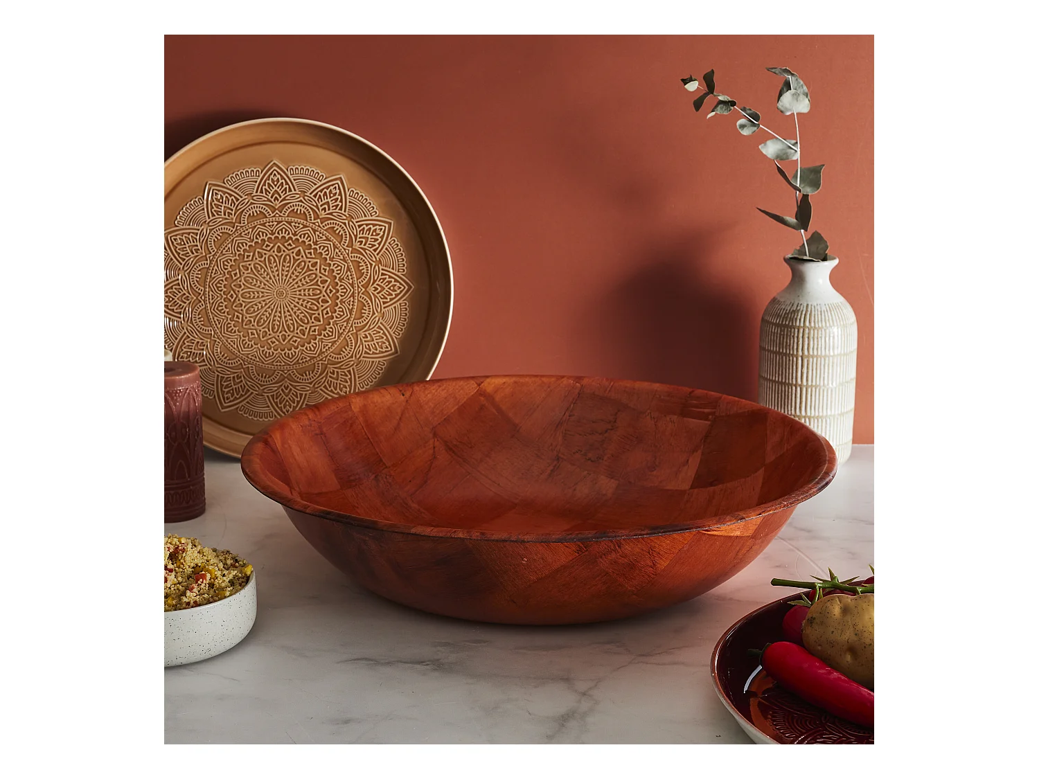 Saladier Couscous D50cm Marron