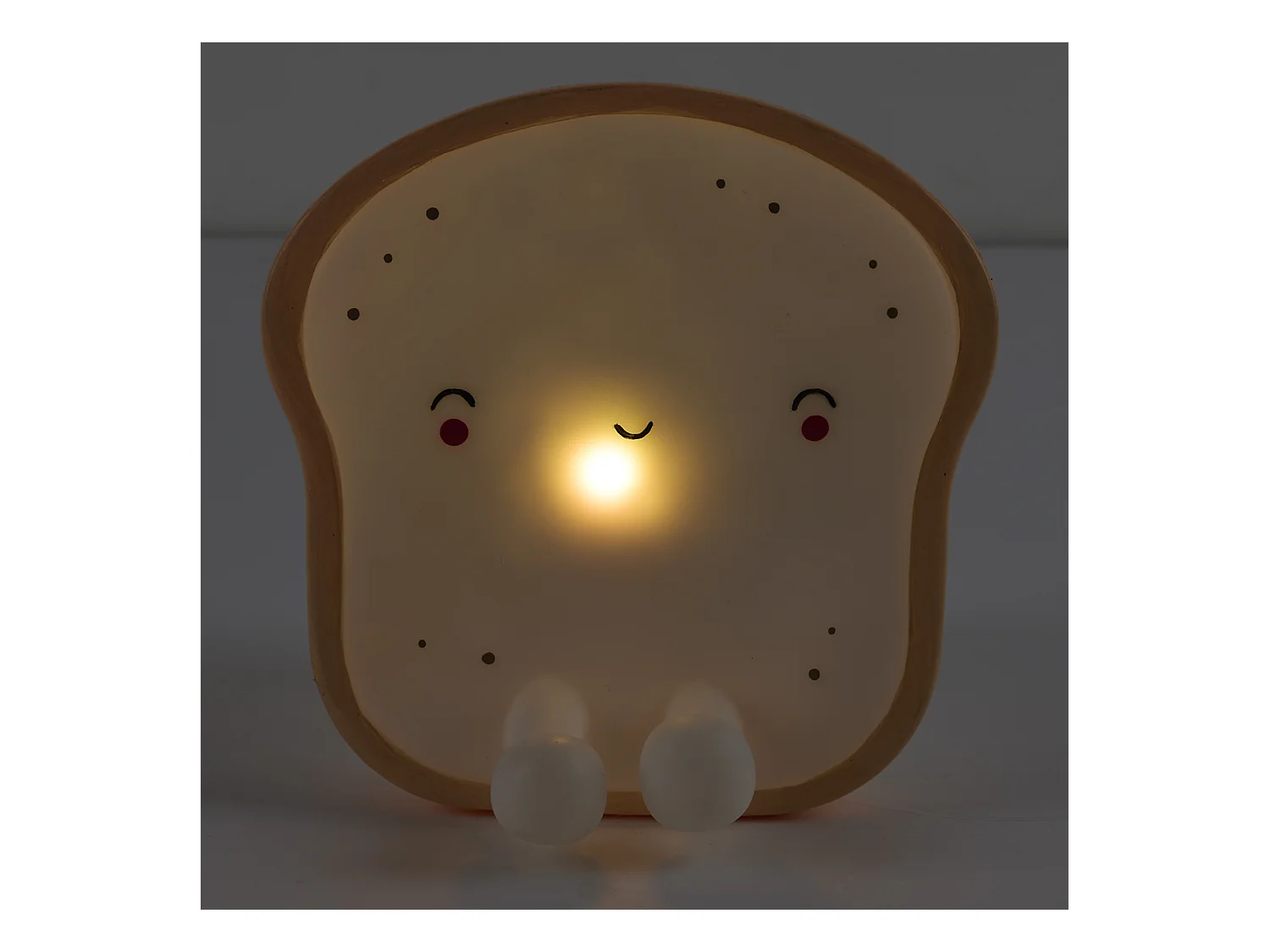 Veilleuse Tartine Kawaii Beige, Blanc