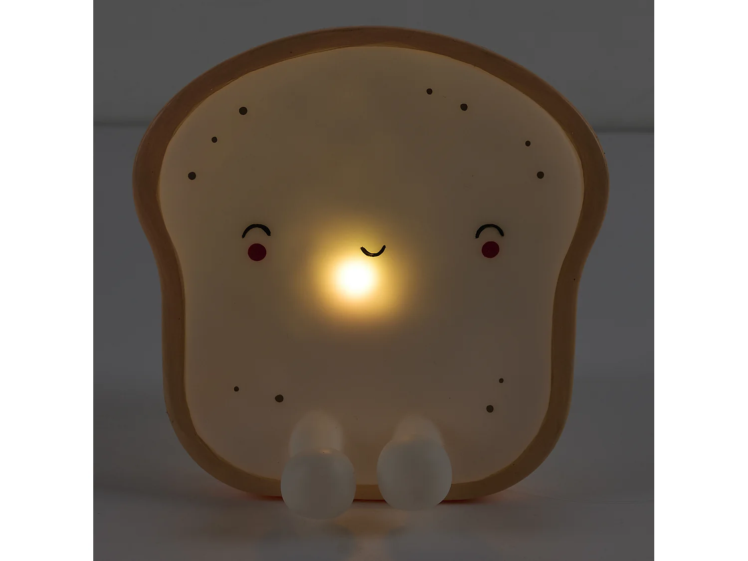 Veilleuse Tartine Kawaii Beige, Blanc