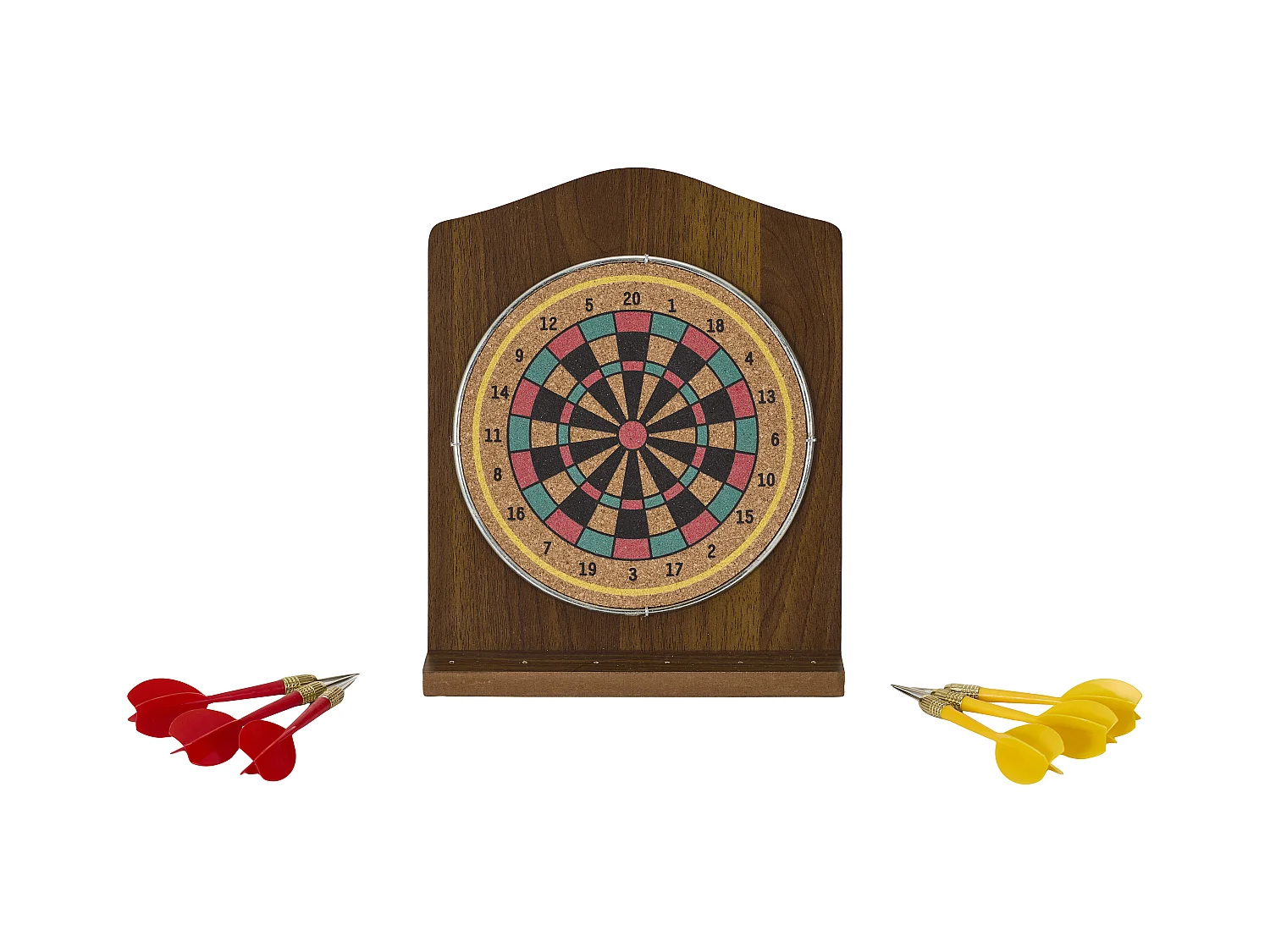 Jeu De Flechette En Bois Marron, Rouge, Noir