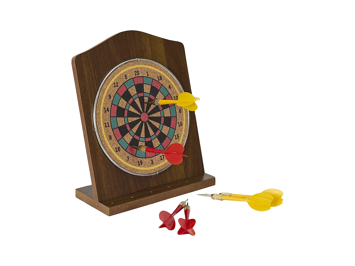 Jeu De Flechette En Bois Marron, Rouge, Noir