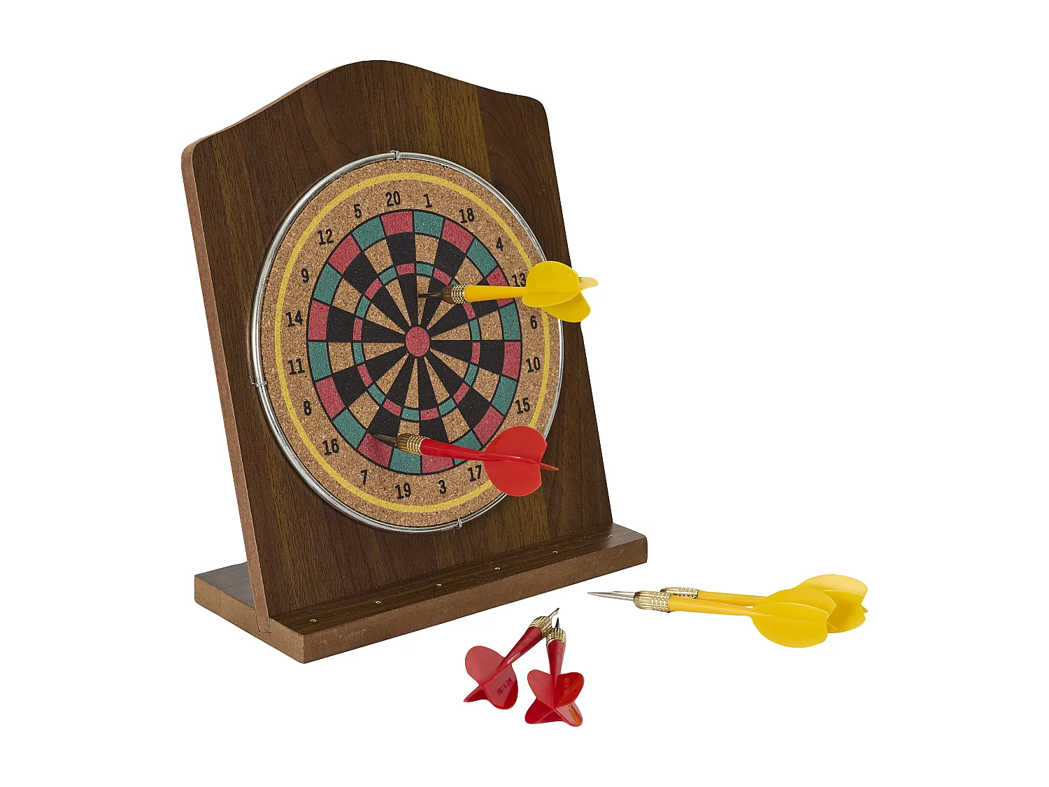 Jeu De Flechette En Bois Marron, Rouge, Noir