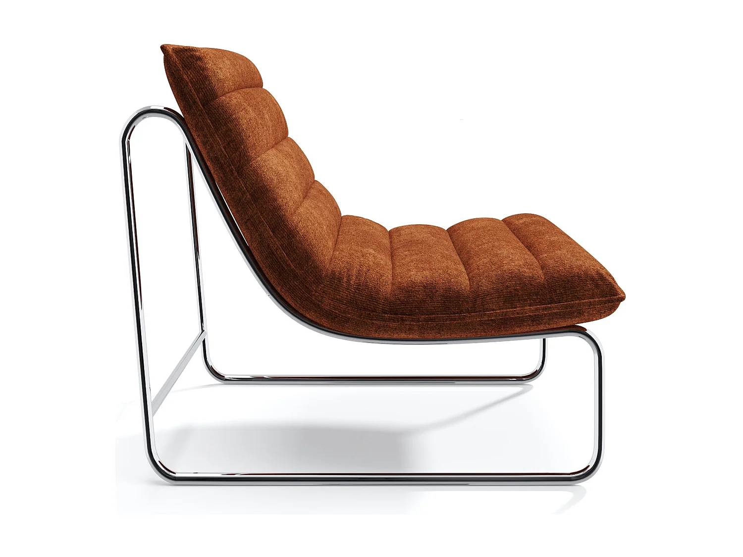 Fauteuil de salon velours texturé terracotta VINTY