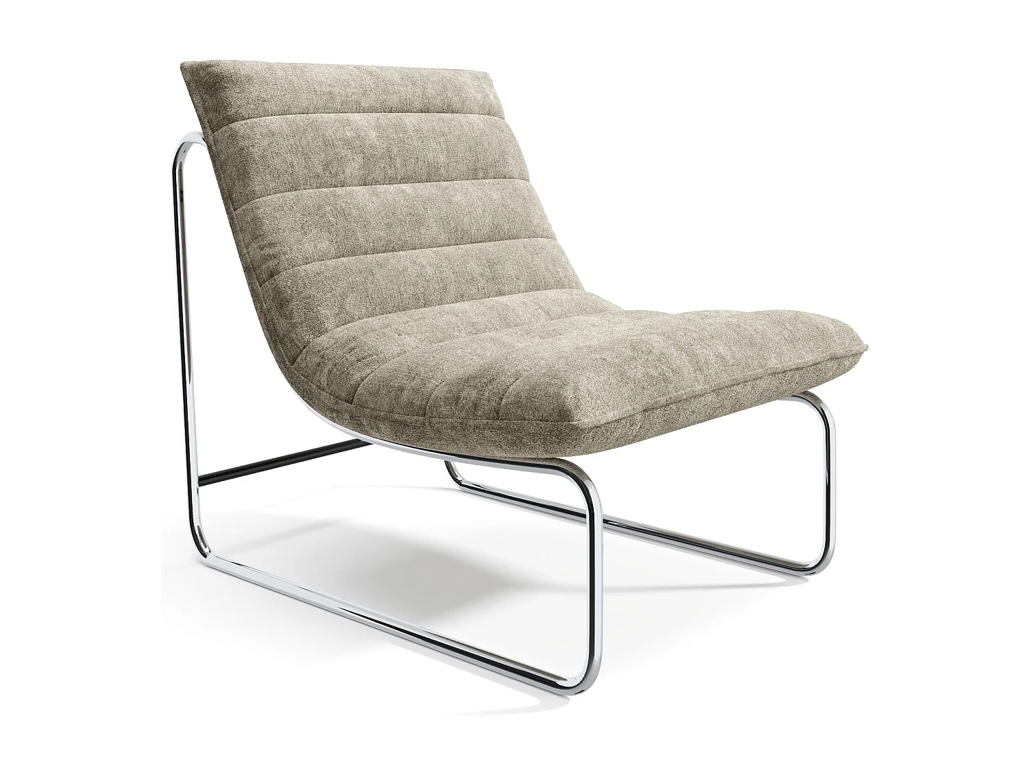 Fauteuil de salon velours texturé taupe VINTY