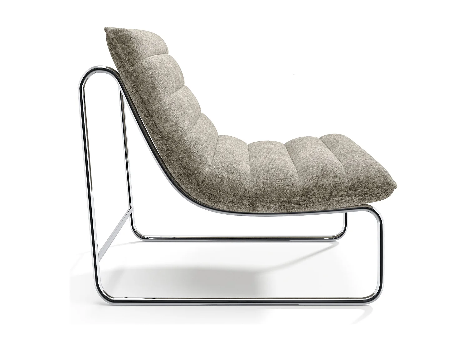 Fauteuil de salon velours texturé taupe VINTY