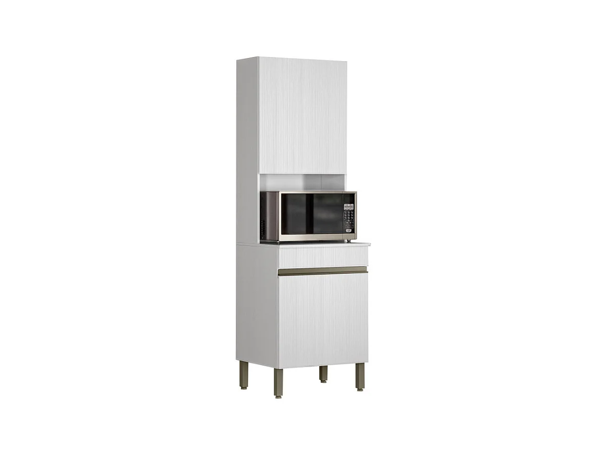 Colonne de Cuisine Micro-Onde Blanc 2 Portes 5 Niches L 60 H 193 P 53.5 cm