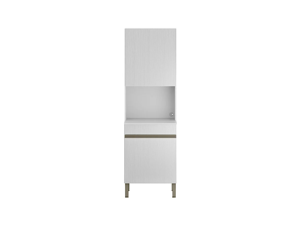 Colonne de Cuisine Micro-Onde Blanc 2 Portes 5 Niches L 60 H 193 P 53.5 cm