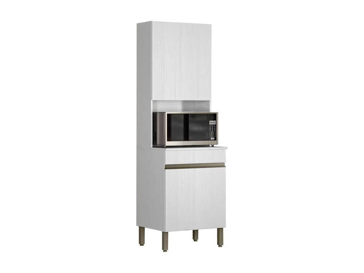 Colonne de Cuisine Micro-Onde Blanc 2 Portes 5 Niches L 60 H 193 P 53.5 cm
