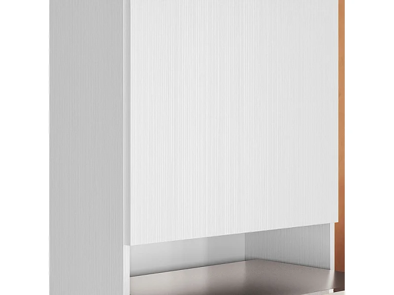 Colonne de Cuisine Micro-Onde Blanc 2 Portes 5 Niches L 60 H 193 P 53.5 cm