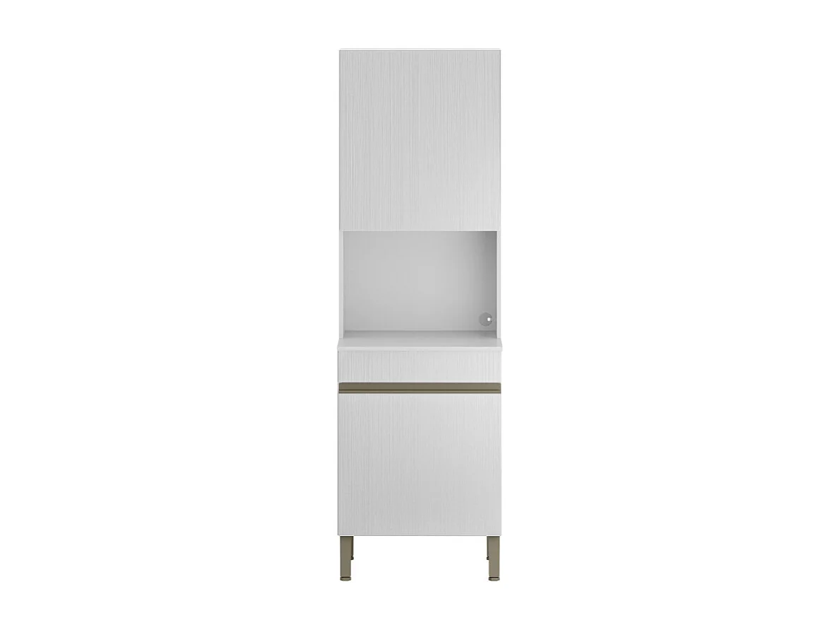 Colonne de Cuisine Micro-Onde Blanc 2 Portes 5 Niches L 60 H 193 P 53.5 cm