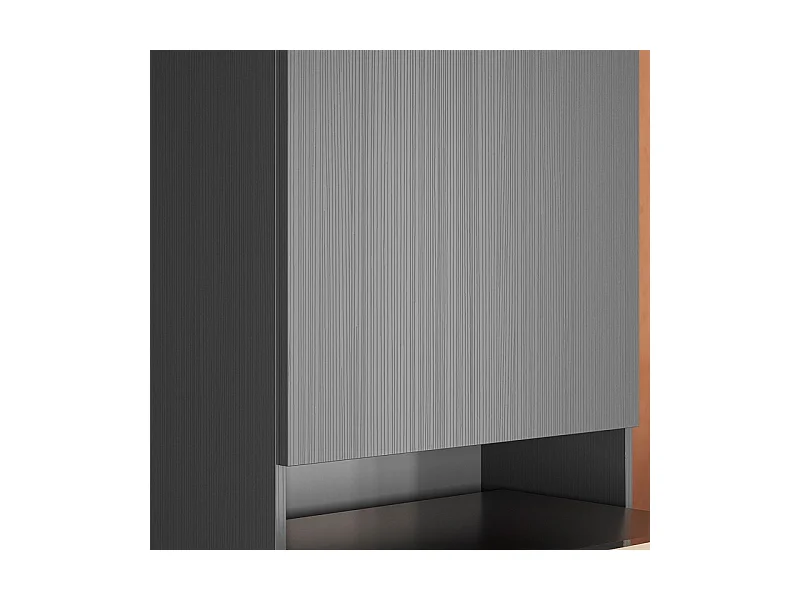 Colonne de Cuisine Micro-Onde Grise 2 Portes 5 Niches L 60 H 193 P 53.5 cm